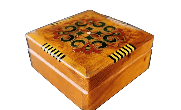 4.3x4.3 " Inlaid cufflinks box. Christmas present. Luxurious Thuya Burl