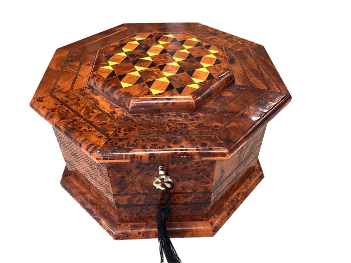 TB30- Hand inlaid Jewelry Box 9.4x4.7 inch
