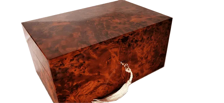 T107- Jewelry, Cufflinks Box. Handmade of Thuya Burl 12x8x4.7" Christmas gift