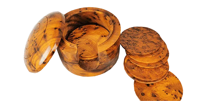 T110-Coasters 12 Units 2.8x4 Handmae of the thuya Burl.special PresentChristmas