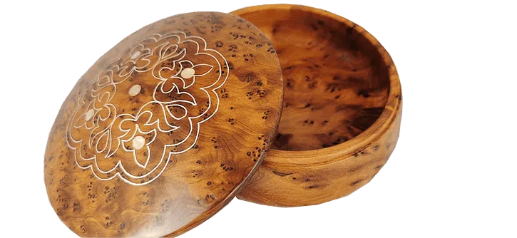 T112-Jewelry Cufflinks Box. 6x2.5" Thuya Burl Christmas gift Birthday