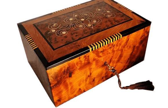T101- Silver,Mother of Pearl Inlaid Jewellery Box Christmas Present 11x7x4"