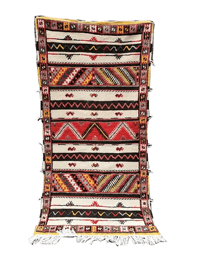 9-TSM200100ft Moroccan Wool Rug . Handmade Berber Carpet200x100