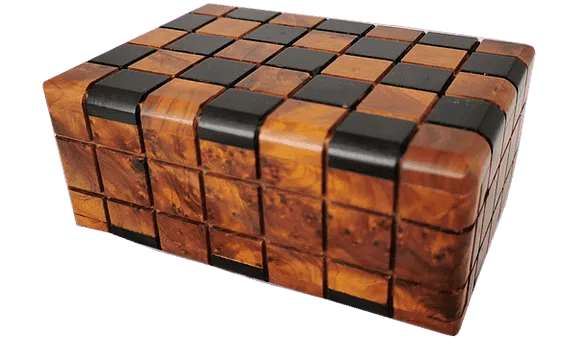 T92- Magical Tricky Box Thuya Burl and Ebony. 13x9x5cm//5.11x3.5x1.9"