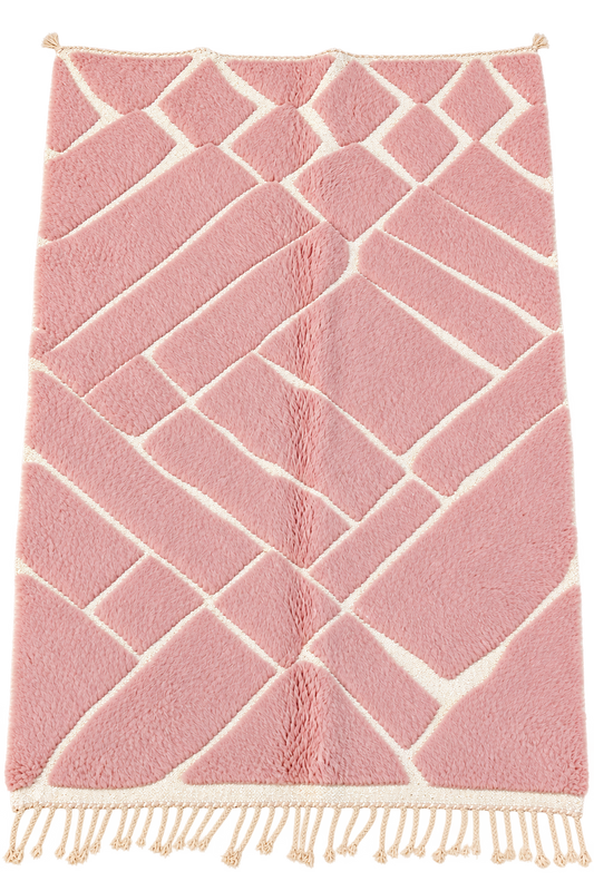Rim Pink Moroccan Berber Rug- 7.5x5.1 ft/ 230x158cm