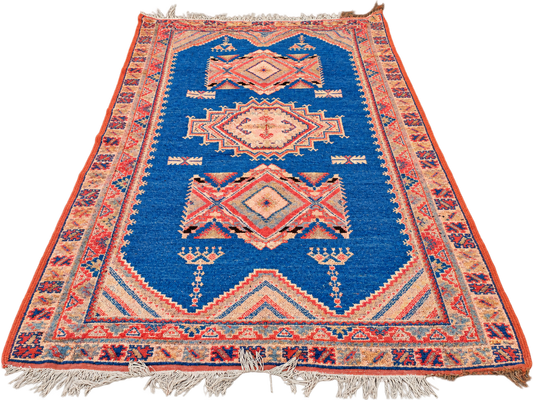Wissal . Handmade Vintage Rug. 8x5 ft/ 260x154cm