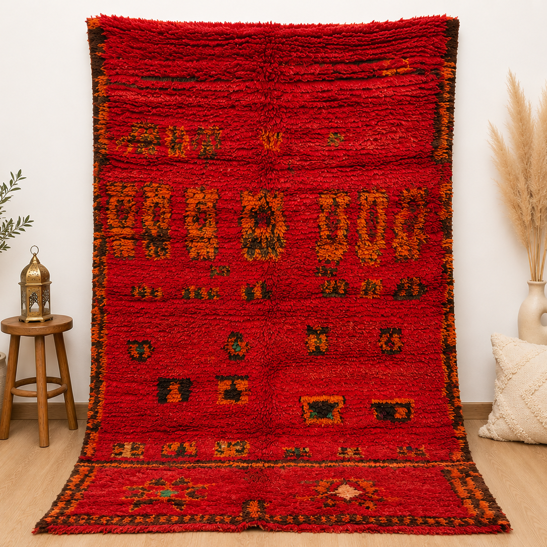 Nour Vintage Moroccan Tribal Rug 7.5x4.2 ft / 230x132cm