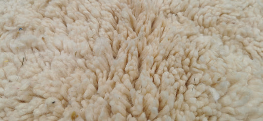 Cream Authentic Beni Ouarain Moroccan Rug 100%wool 68x5ft 250x150 cm