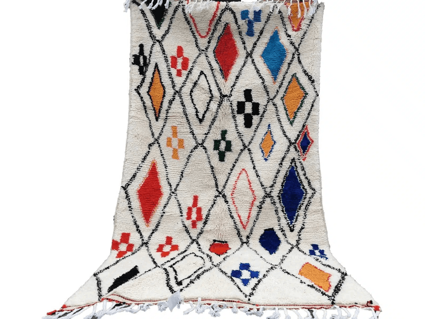 88-BML240140-Large Colourful Moroccan Berber Rug. Handmade woven Bani Ouarain7.8x4.5 ft