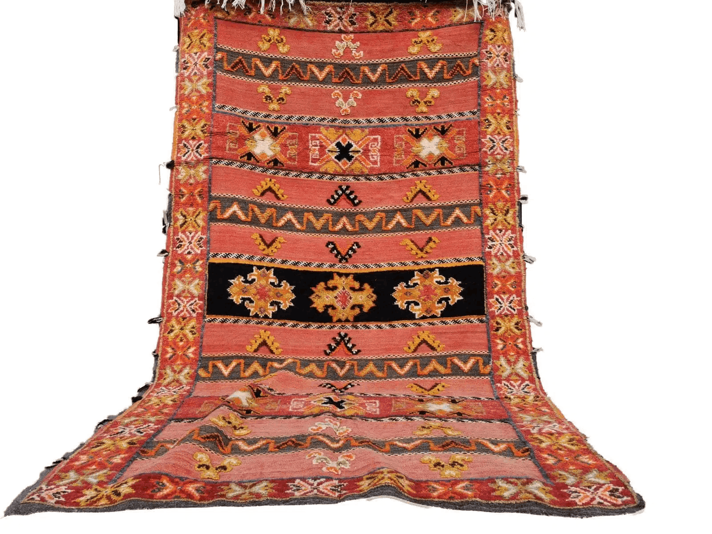 94- TML250150- Handmade Moroccan Berber Rug. Camel Wool Carpet-8.2x4.7 ft