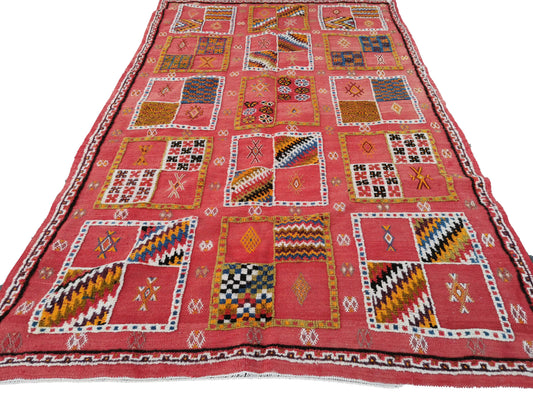 R216- Vintage Moroccan Taznakht Rug. Camel Wool Carpet- 8.6x5.2 ft 265x160cm