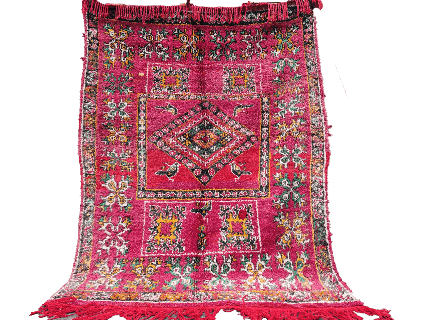 R250- Handmade Large Colourful Moroccan Berber Rug. Refurbished Rug Camel Wool Carpet-210x150cm