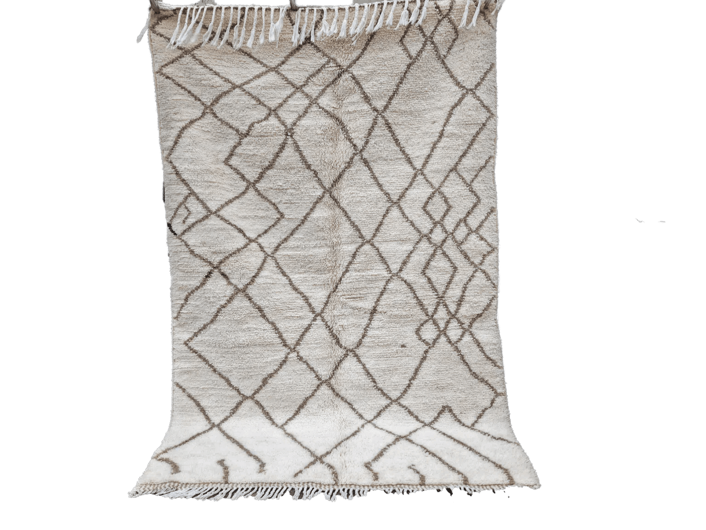 R251- Handmade Moroccan Berber Rug. 100% Wool Carpet-225x140 cm