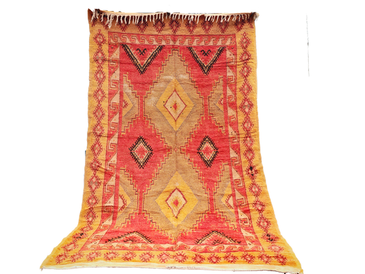 R307-Antique Handmade Moroccan Rug 100% wool 245x145 cm