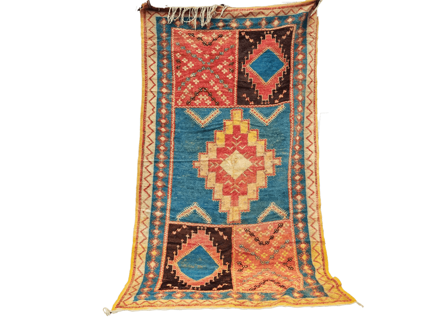 R308-Antique Handmade Moroccan Rug 100% wool 235x135cm