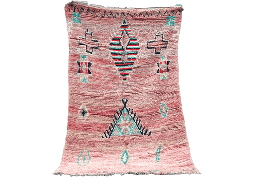 R312-Vintage Handmade Moroccan Berber Rug 100% wool 200x130cm