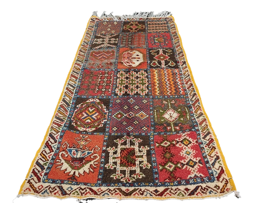 29-TML260160 /Vibrant Moroccan Berber Rug / 200x100cm