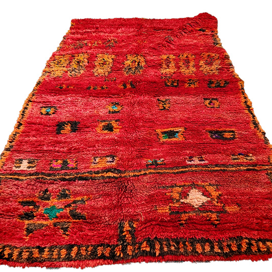 Nour Vintage Moroccan Tribal Rug 7.5x4.2 ft / 230x132cm