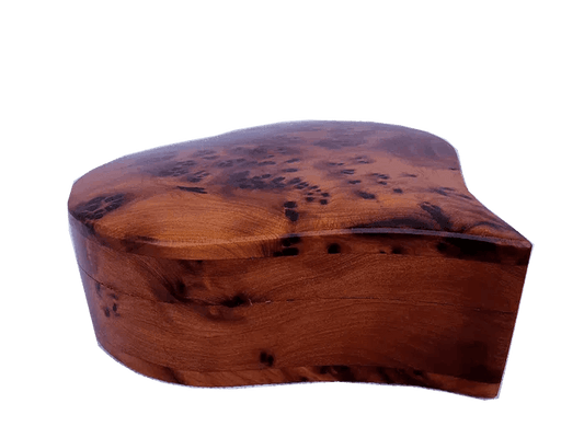 T129- Heart Shape Box, Beautiful Jewelry Cufflinks Box Thuya Burl5.9x5.1x1.9"