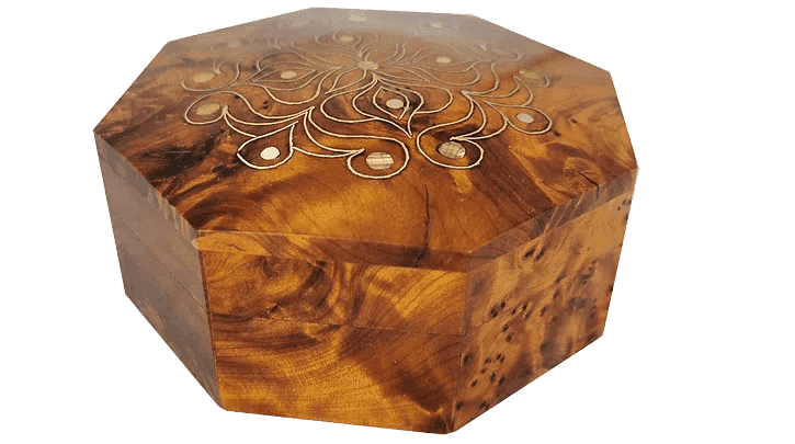 T213-Jewelry Cuff links Box.4.5x1.9"Thuya Burl Christmas gift, Birthday present