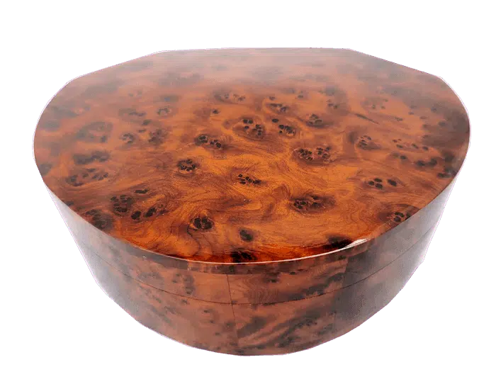 T134- Art Deco Jewelry Box. Cufflinks Box.Thuya burl.6.2x5.9x2.3"Unique Present.