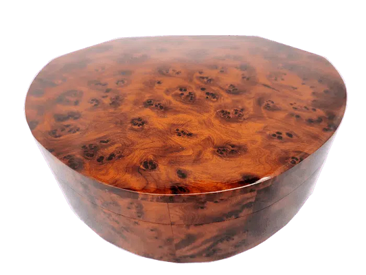T134- Art Deco Jewelry Box. Cufflinks Box.Thuya burl.6.2x5.9x2.3"Unique Present.