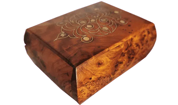 T11- Stylish hand inlaid Thuya Box 14x10x6 Cufflinks, jewelry Box