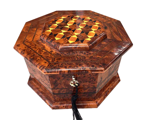 TB30- Hand inlaid Jewelry Box 9.4x4.7 inch