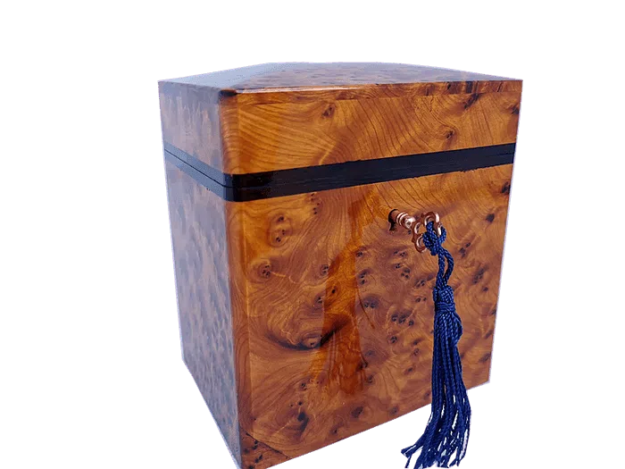 T128- Stylish Wooden Jewelry Box, Inlaid with Ebony.5.1x3.4x4.7"
