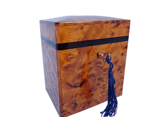 T128- Stylish Wooden Jewelry Box, Inlaid with Ebony.5.1x3.4x4.7"