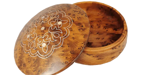 T112-Jewelry Cufflinks Box. 6x2.5" Thuya Burl Christmas gift Birthday