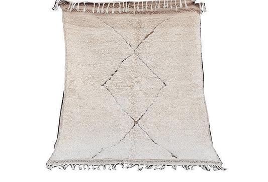 12-BMS180138- Moroccan Berber Beni Ouarain Rug. 180x138 cm/ Natural wool.5.9x4.5 ft