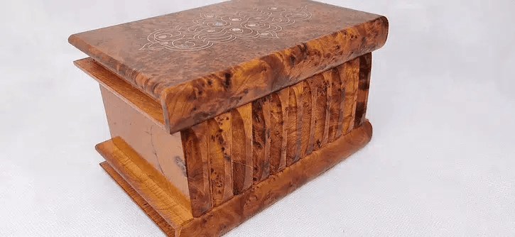 T80- Magicl Puzzle Box .Thuya Burl .7.5x5x4.5"//20x13x12cm Christmas gift
