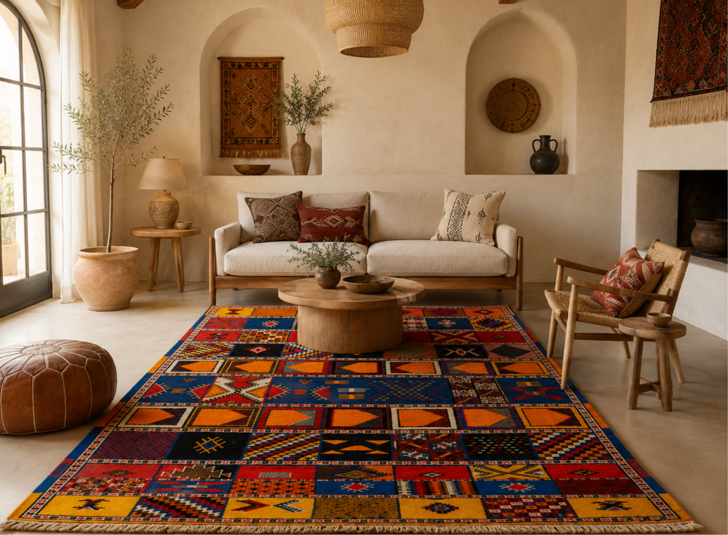 Jamila Authentic Moroccan Taznakht Rug 8.2x5 ft/ 250x150cm