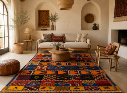 Jamila Authentic Moroccan Taznakht Rug 8.2x5 ft/ 250x150cm
