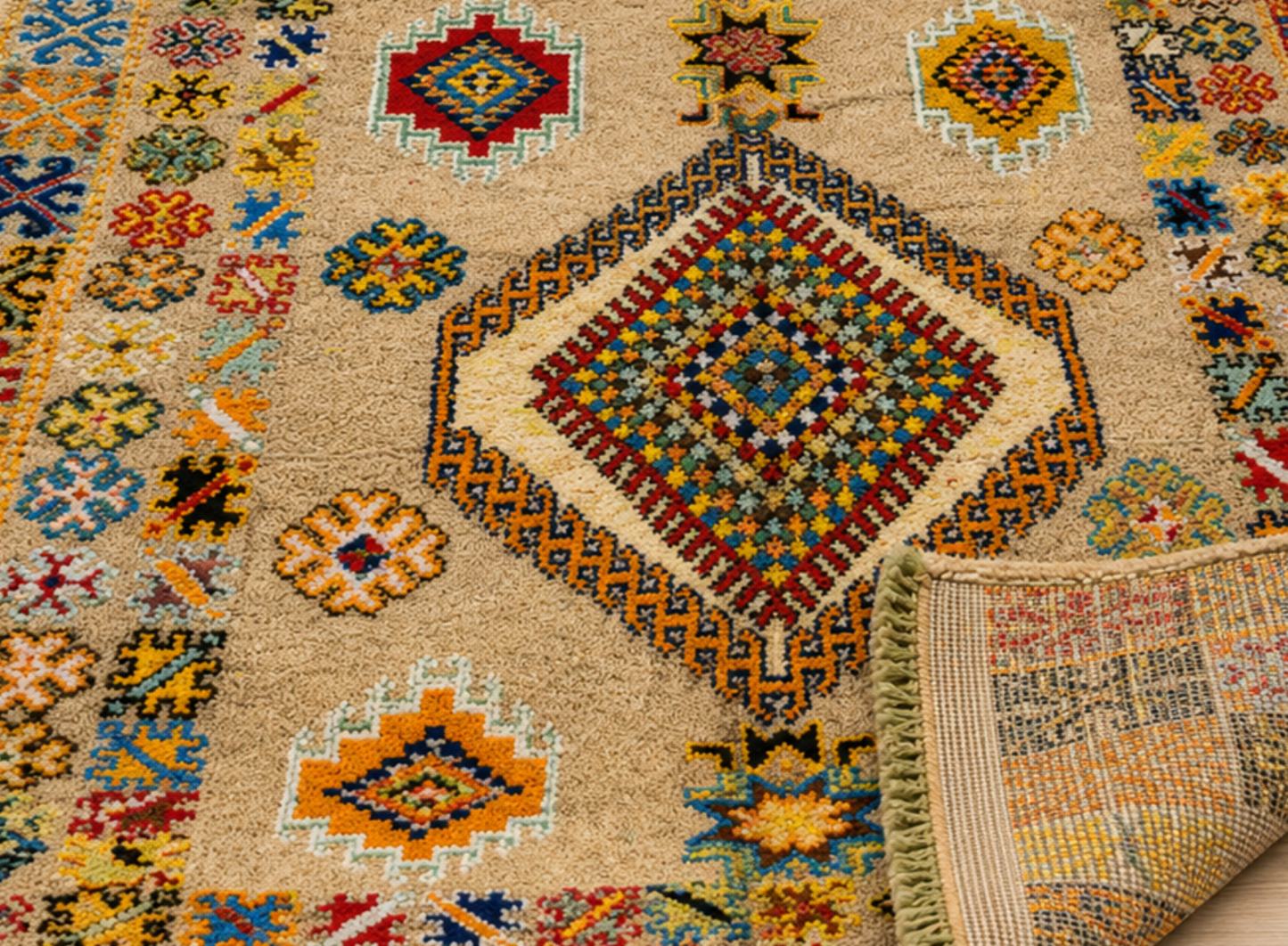 Dounia vintage Moroccan Tribal Rug Traditional Berber pattern 9.8x5.8 ft/ 300x178cm