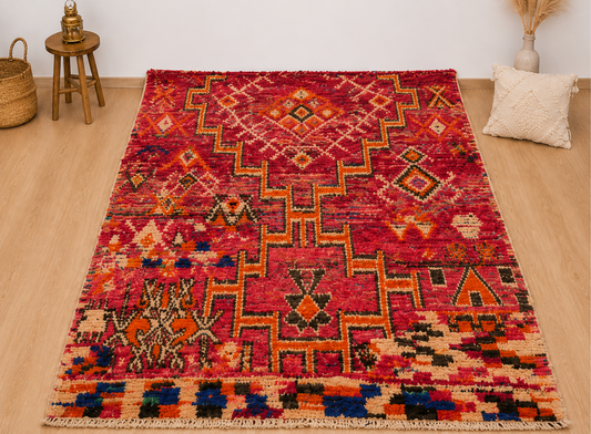 Vintage Moroccan Patchwork Rug 7.8x4.4ft / 240x135cm