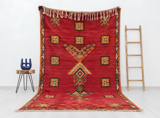 R252- Handmade Vintage Moroccan Rug. 230x140cm