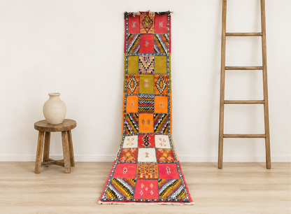 RT41.  Moroccan Berber Runner. 8.5×1.9 Ft/  260×60 cm