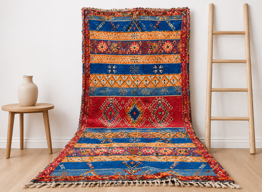 1-1TL10.17-4.9 -Large Handmade Moroccan Orange Berber Rug Wool 10.17x4.9 ft