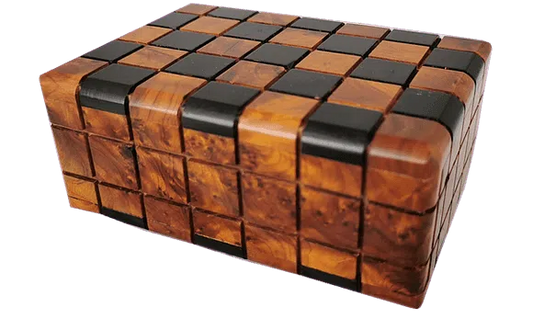 T92- Magical Tricky Box Thuya Burl and Ebony. 13x9x5cm//5.11x3.5x1.9"