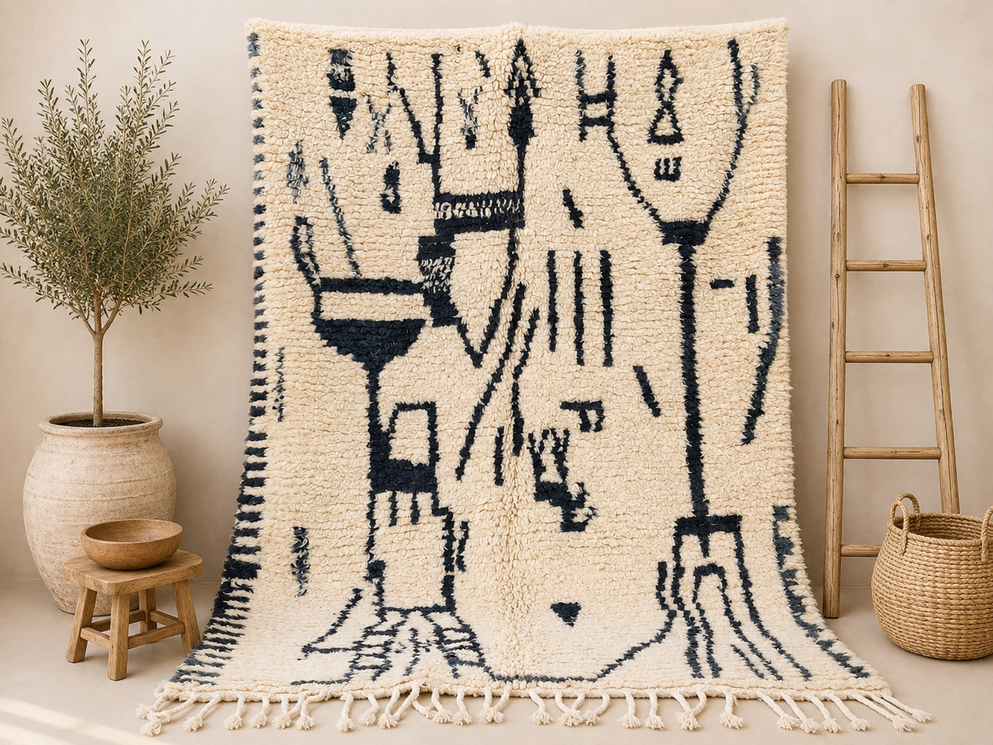 yousra Handmade Moroccan Rug- 7.8x5.9 ft/  240x180cm