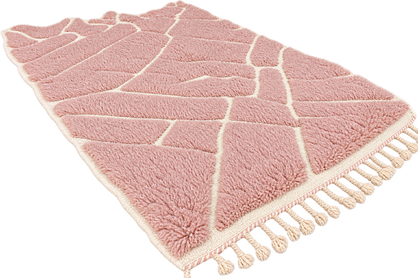 Rim Pink Moroccan Berber Rug- 7.5x5.1 ft/ 230x158cm