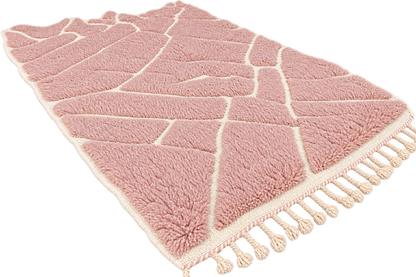 Rim Pink Moroccan Berber Rug- 7.5x5.1 ft/ 230x158cm