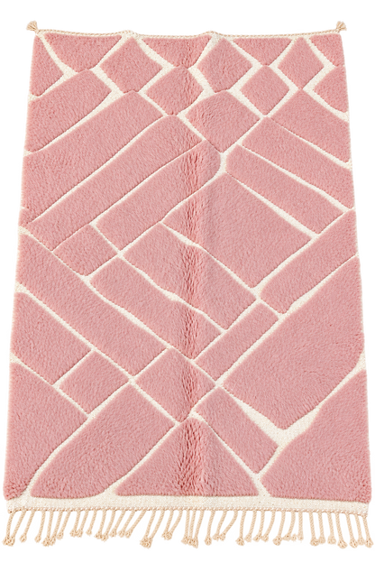 Rim Pink Moroccan Berber Rug- 7.5x5.1 ft/ 230x158cm