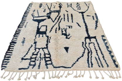 yousra Handmade Moroccan Rug- 7.8x5.9 ft/  240x180cm