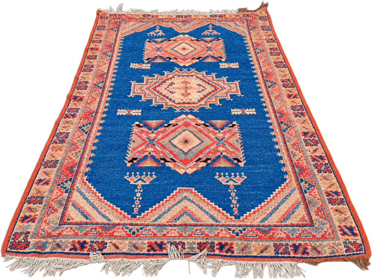 Wissal . Handmade Vintage Rug. 8x5 ft/  260x154cm