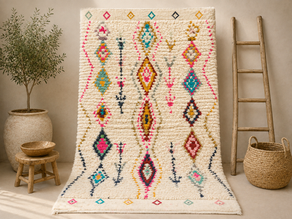 Basma Colourful berber Rug 4.5x1.9ft- 140x60 cm