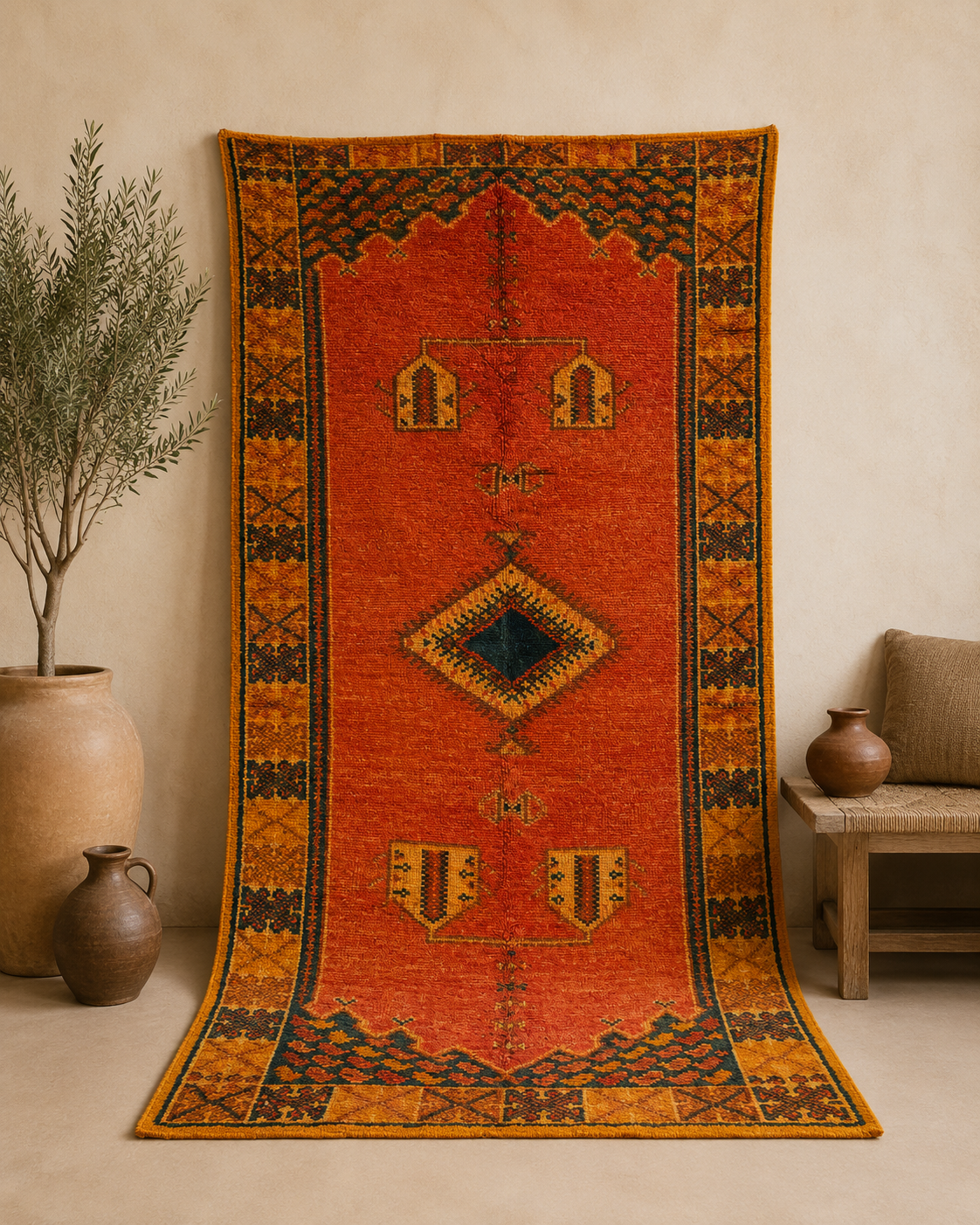 Majda Moroccan Rug. 195x100 cm