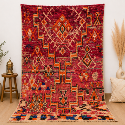 Vintage Moroccan Patchwork Rug 7.8x4.4ft / 240x135cm